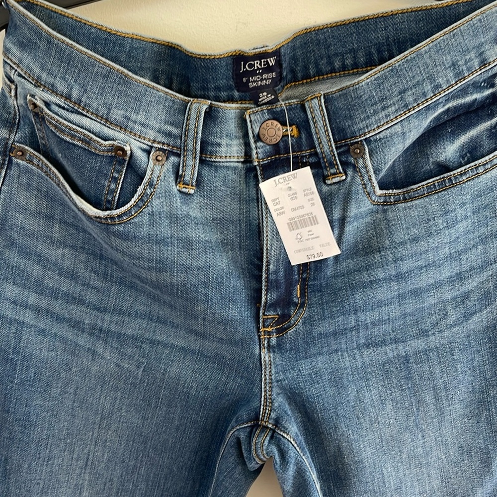 J CREW Size 28 Mid-Rise Skinny Jeans NWT!